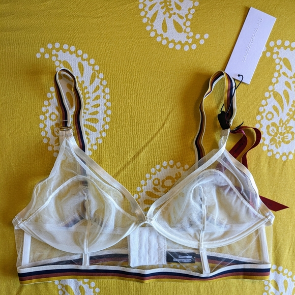 Underargument set no. 10 ivory mesh longline bra and highwaisted briefs - Picture 7 of 11